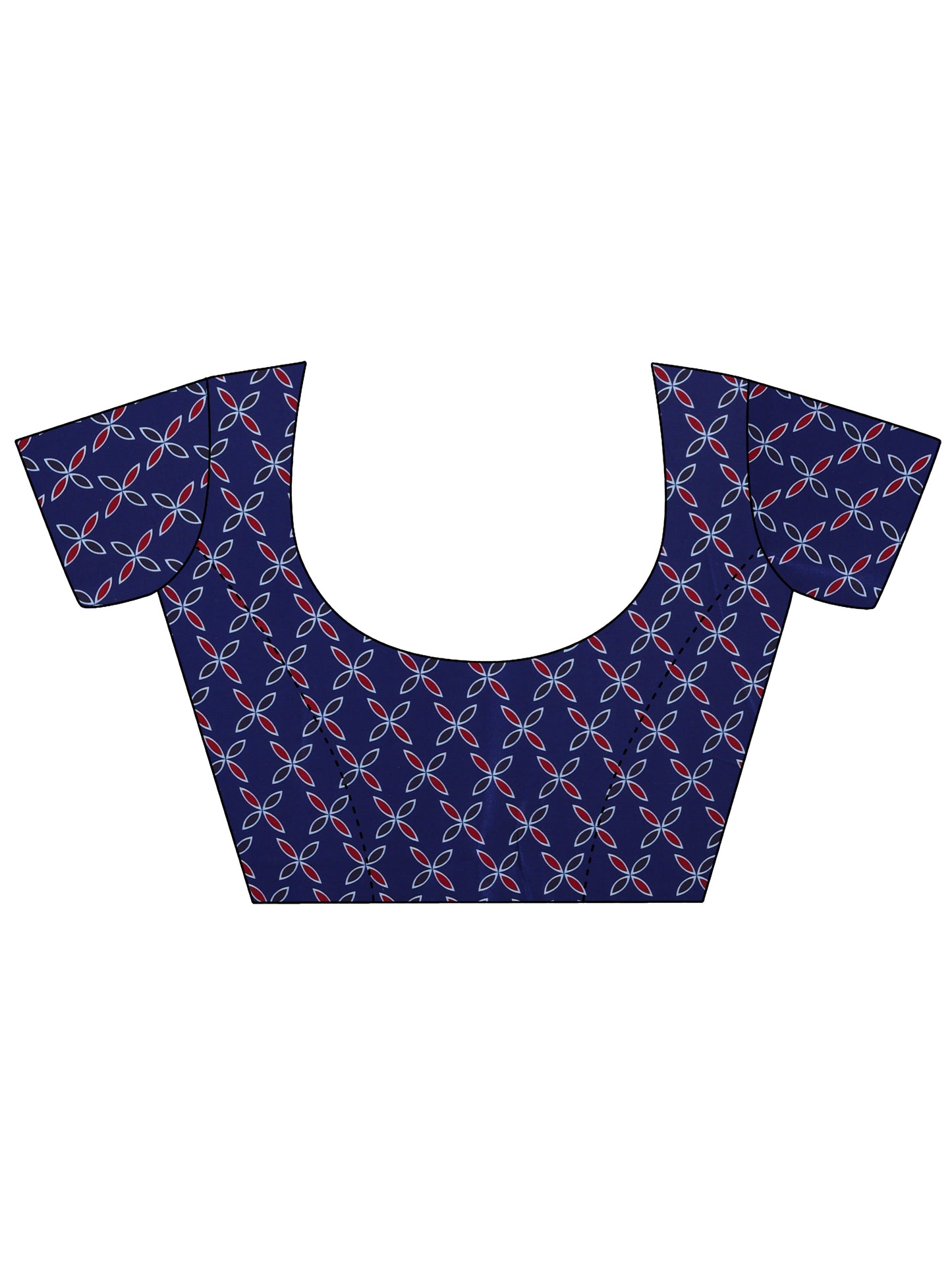 Royal Blue Pure Silk Saree with Traditional Ajrakh-Inspired Print